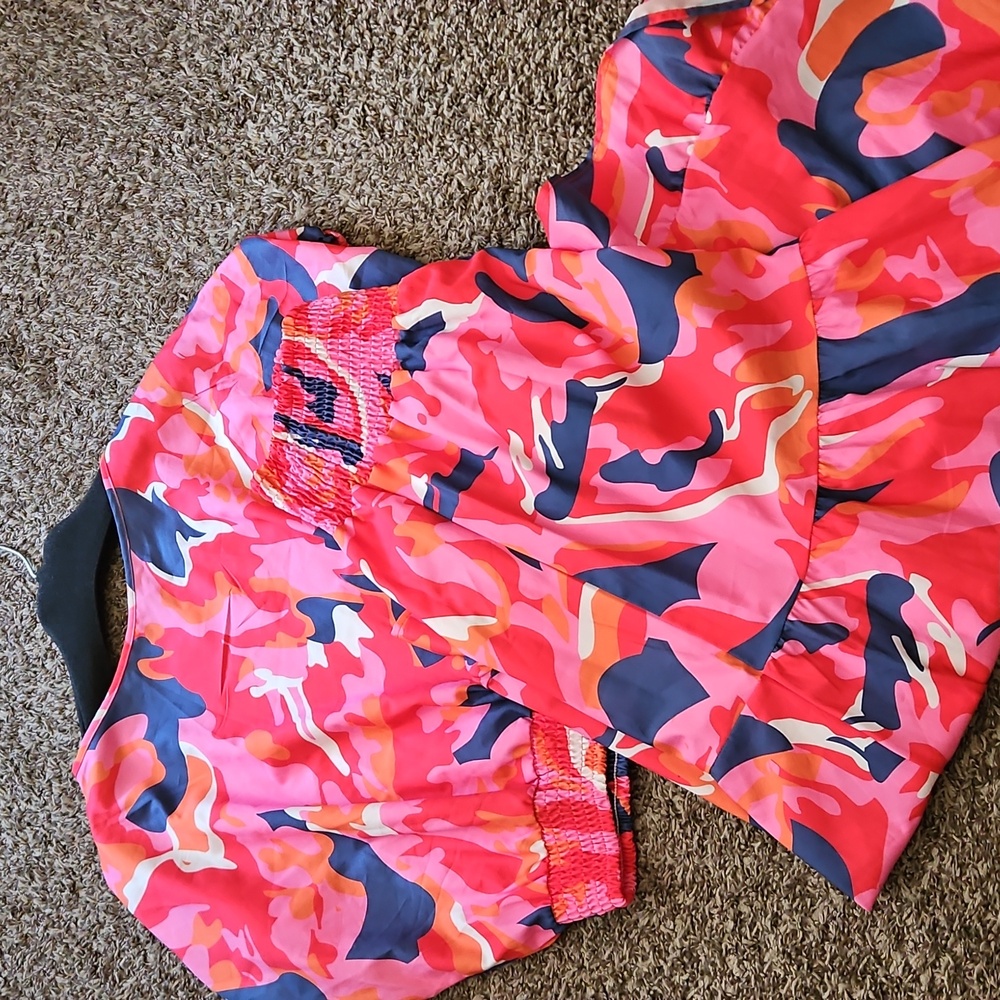 Floral Women's Resort Wear Top And Long Skirt SIZE L